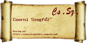 Cserni Szegfű névjegykártya